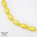 13mm x 22mm Matte Pearl Yellow Textured Oval Lucite Bead-General Bead