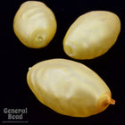13mm x 22mm Matte Pearl Yellow Textured Oval Lucite Bead-General Bead