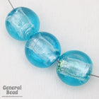 20mm Aqua/Silver Foil Disk (4 Pcs) #4477-General Bead