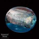 20mm Aqua/Silver Foil Disk (4 Pcs) #4477-General Bead