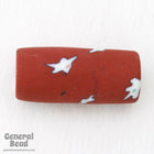 12mm x 30mm Matte Rust with Stars Tube Bead (4 Pcs) #4478-General Bead