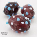 20mm Amethyst, White and Blue Spiky Oval Bead (4 Pcs) #4479-General Bead