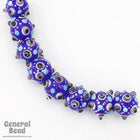 12mm Handmade Cobalt Lampwork Sputnik (2 Pcs) #4483-General Bead