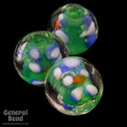 12mm Green/White/Blue Dot Bead (4 Pcs) #4485-General Bead