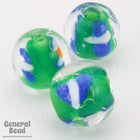 12mm Green/White/Blue Dot Bead (4 Pcs) #4485-General Bead