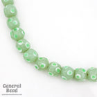 12mm Handmade Light Green Bead with White and Green Spots (4 Pcs) #4492-General Bead