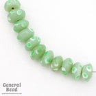 15mm Light Green Rondelle with White and Green Dots (8 Pcs) #4493-General Bead