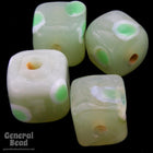 8mm Light Green Cube with Dots (4 Pcs) #3245-General Bead