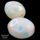 9mm x 14mm Light Aqua Dot Oval Bead (4 Pcs) #4495-General Bead