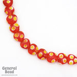 12mm Handmade Red Heart with Yellow Spots (25 Pcs) #4498-General Bead