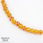 9mm Yellow Bead with White and Red Dots (12 Pcs) #4499-General Bead