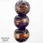 16mm Black and Gold Lampwork Bead (6 Pcs) #4501-General Bead