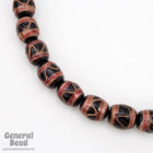 16mm Black and Gold Lampwork Oval Bead (6 Pcs) #4502-General Bead