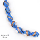 13mm x 18mm Light Blue Oval Flower Bead (4 Pcs) #4505-General Bead