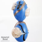 13mm x 18mm Light Blue Oval Flower Bead (4 Pcs) #4505-General Bead