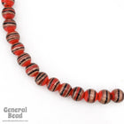 10mm Red/Black/Bronze Swirl Lampwork Bead (20 Pcs) #4511-General Bead