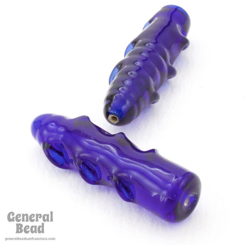 40mm-45mm Cobalt Tapered Tube Bead (8 Pcs) #4517-General Bead