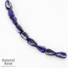 12mm Cobalt and Silver Twist Rectangle Bead (25 Pcs) #4522-General Bead