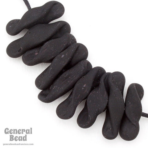 30mm-40mm Matte Black Propeller Bead (10 Pcs) #4526-General Bead