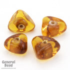 12mm Topaz/White Heart Triangle Rondelle (25 Pcs) #4529-General Bead