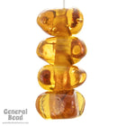 12mm Topaz/White Heart Triangle Rondelle (25 Pcs) #4529-General Bead