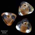 12mm Crystal/White Heart Triangle Rondelle (25 Pcs) #4530-General Bead