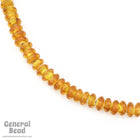 4mm x 8mm Topaz/White Heart Rondelle (50 Pcs) #4531-General Bead