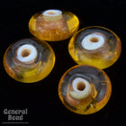 4mm x 8mm Topaz/White Heart Rondelle (50 Pcs) #4531-General Bead