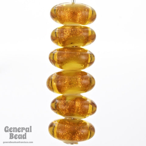 4mm x 8mm Topaz/White Heart Rondelle (50 Pcs) #4531-General Bead