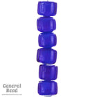 5mm x 6mm Cobalt/White Heart Glass Bead (24 Pcs) #4532-General Bead
