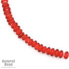 4mm x 8mm Ruby/White Heart Rondelle (50 Pcs) #4534-General Bead