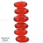 4mm x 8mm Ruby/White Heart Rondelle (50 Pcs) #4534-General Bead