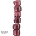 5mm x 8mm Amethyst/White Heart Glass Bead (35 Pcs) #4535-General Bead