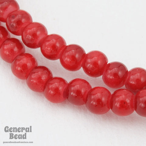 4mm Opaque Red Bead Strand #4537-General Bead