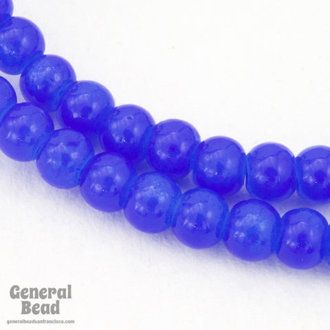 4mm Opaque Blue Bead Strand #4538-General Bead
