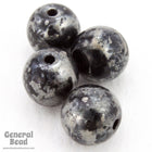 8mm Mottled Black Luster Bead (50 Pcs) #4540-General Bead