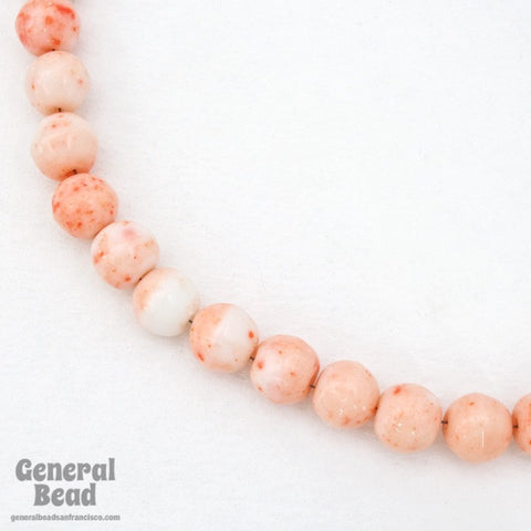 10mm Mottled Light Pink Round Lucite Bead-General Bead
