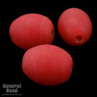 10mm x 12mm Matte Red Oval Bead (30 Pcs) #4547-General Bead