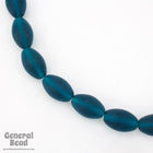 20mm Matte Transparent Teal Oval Bead (4 Pcs) #4348-General Bead