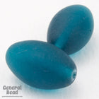 20mm Matte Transparent Teal Oval Bead (4 Pcs) #4348-General Bead