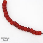 6mm x 9mm Matte Transparent Ruby Glass Crow Bead (50 Pcs) #4549-General Bead