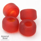 6mm x 9mm Matte Transparent Ruby Glass Crow Bead (50 Pcs) #4549-General Bead