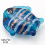 18mm Capri Blue Lampwork Fish Bead (10 Pcs) #4569-General Bead