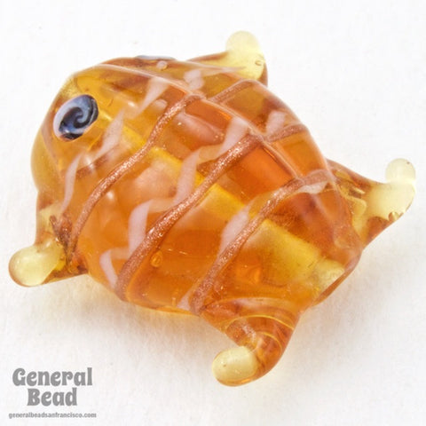 20mm Topaz Lampwork Frog Bead (6 Pcs) #4572-General Bead