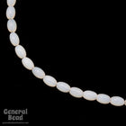 5mm x 10mm Milky White Oval Bead (50 Pcs) #4583-General Bead