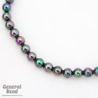6mm Dark Grey Iris Bead Strand #4585-General Bead