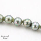 4mm Light Grey Iris Bead Strand #4587-General Bead