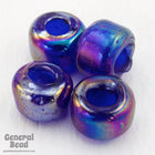 6mm x 9mm Transparent Blue AB Glass Crow Bead (50 Pcs) #4594-General Bead