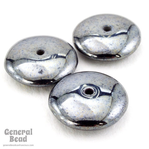 12mm Hematite Rondelle (12 Pcs) #4596-General Bead