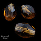 9mm Transparent Smoked Topaz Faceted Oval Bead-General Bead